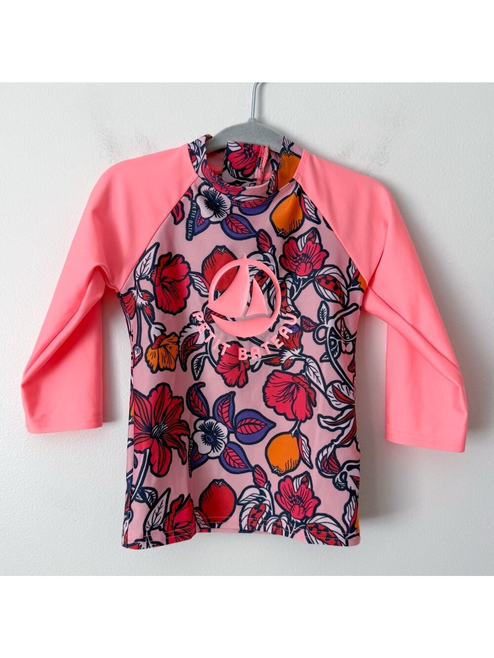 Petit Bateau Rashguard Baby Girl SIZE 24M Swim Shirt UPF 50 Pink